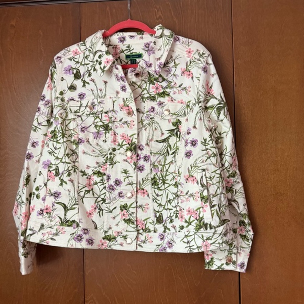 C. Wonder NWOT by Christian Soriano Floral Women's Jean Jacket Sz 18W Plus Size!